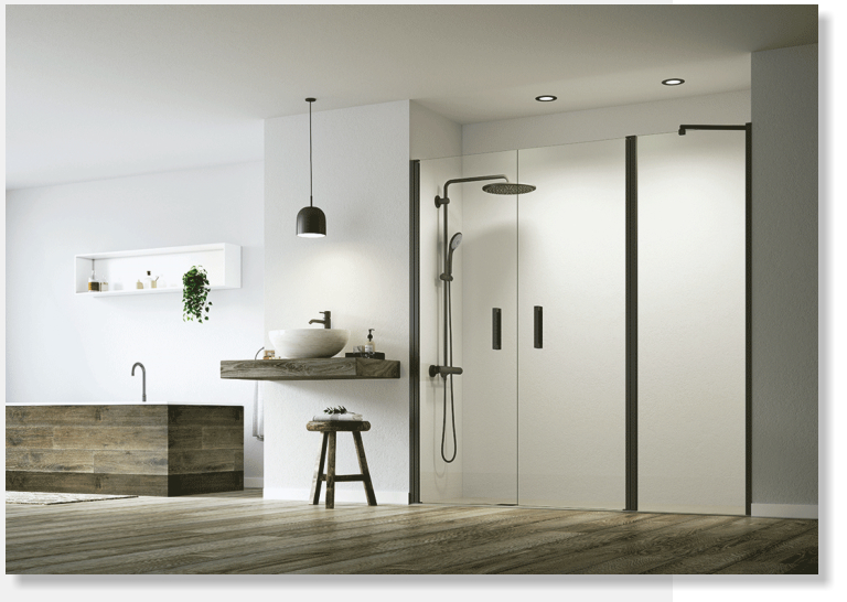 MAMPARA DE BAÑO ABATIBLE